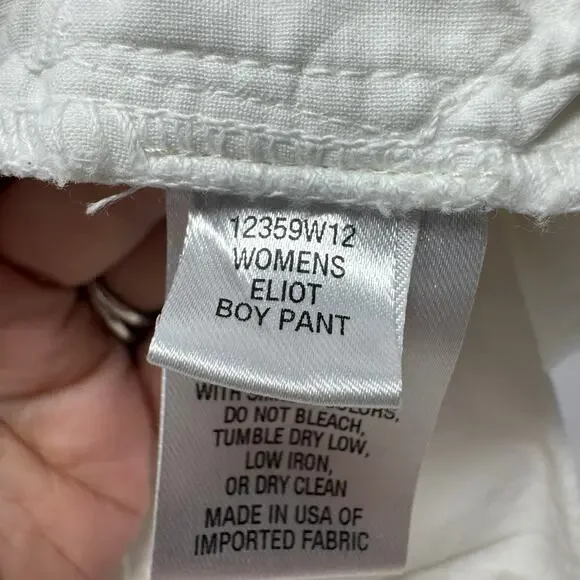 Nili Lotan Eliot Boy Pant in White Size 6 Retail $396